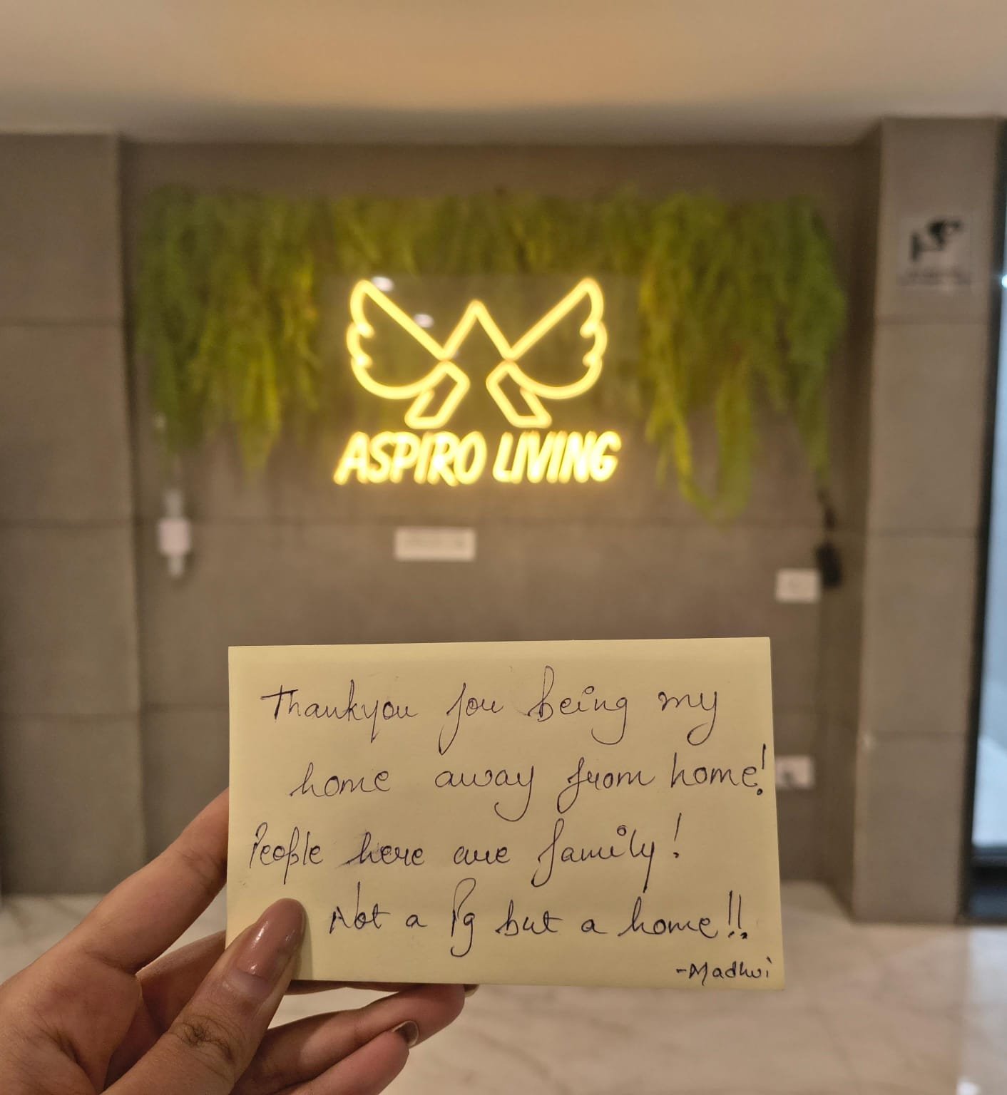Encouragement notes for residents