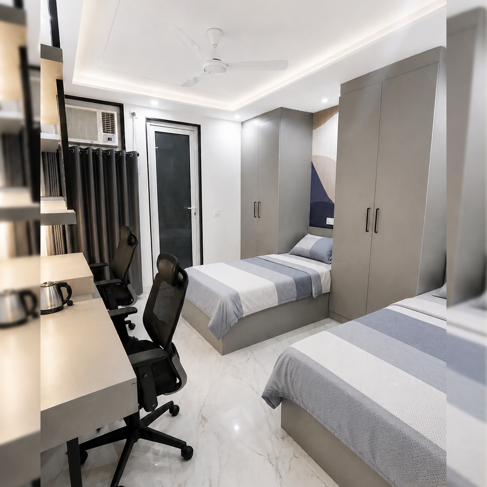 Prime Triple Sharing — Aspiro Living, premium girls PG in Karol Bagh