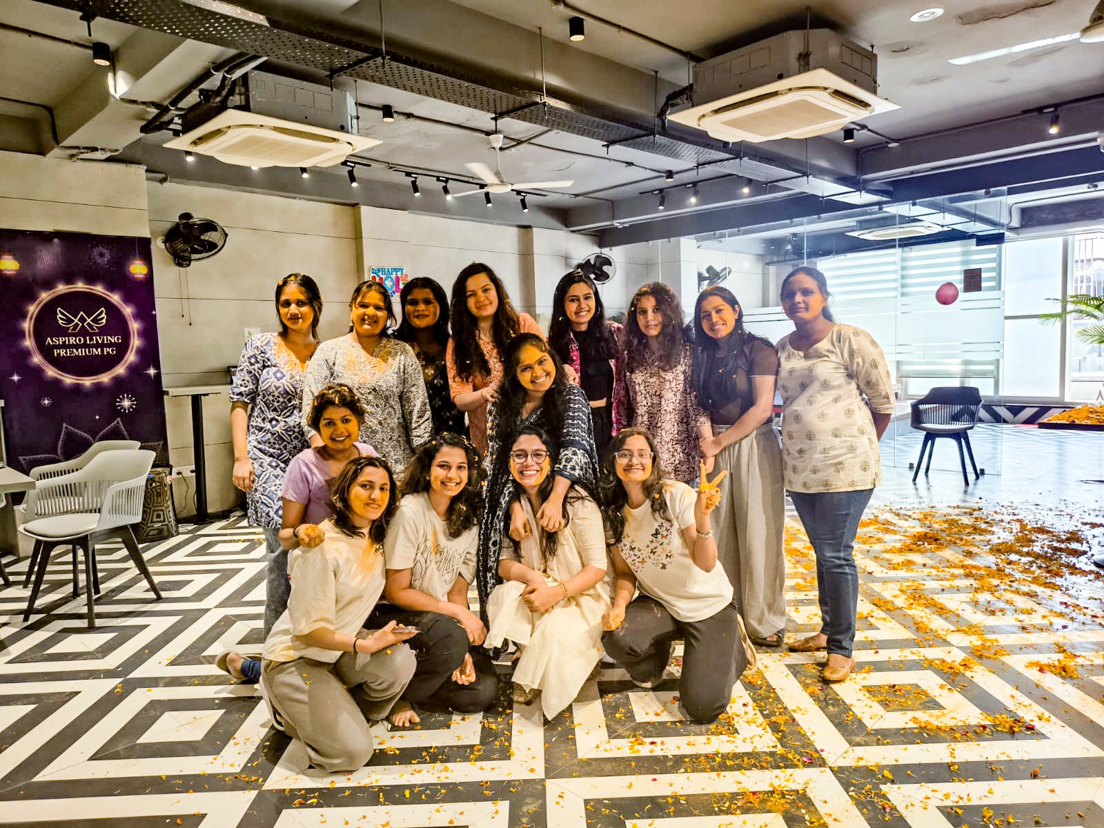 Holi on the Terrace — Aspiro Living, premium girls PG in Karol Bagh